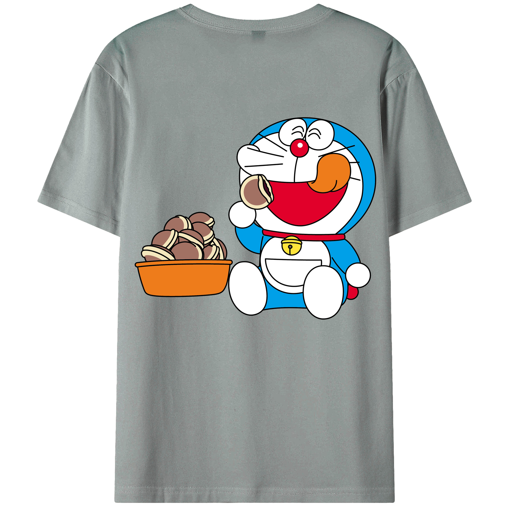 （画像用） ドラえもん Doraemon 綿100％ メンズ半袖Tシャツ（バックプリント） 通気性